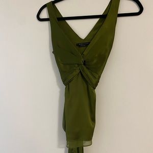 BCBG Max Azria satin top. Emerald green. Size XS.